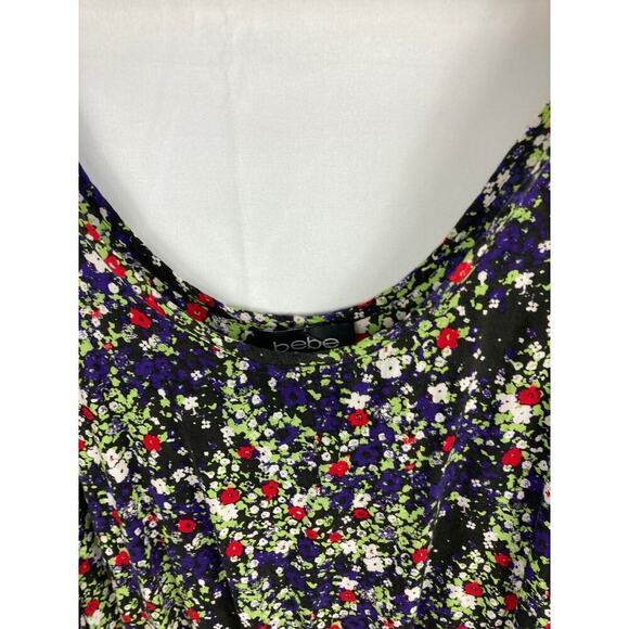 Bebe Floral Print Sleeveless Tie Waist Romper Size Small - Picture 3 of 4